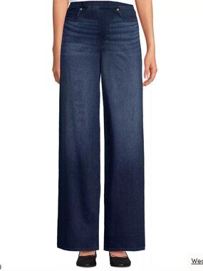 Women's Lands End Starfish Denim High Rise Wide Leg Jeans; BRAND NEW; sz XL (18)